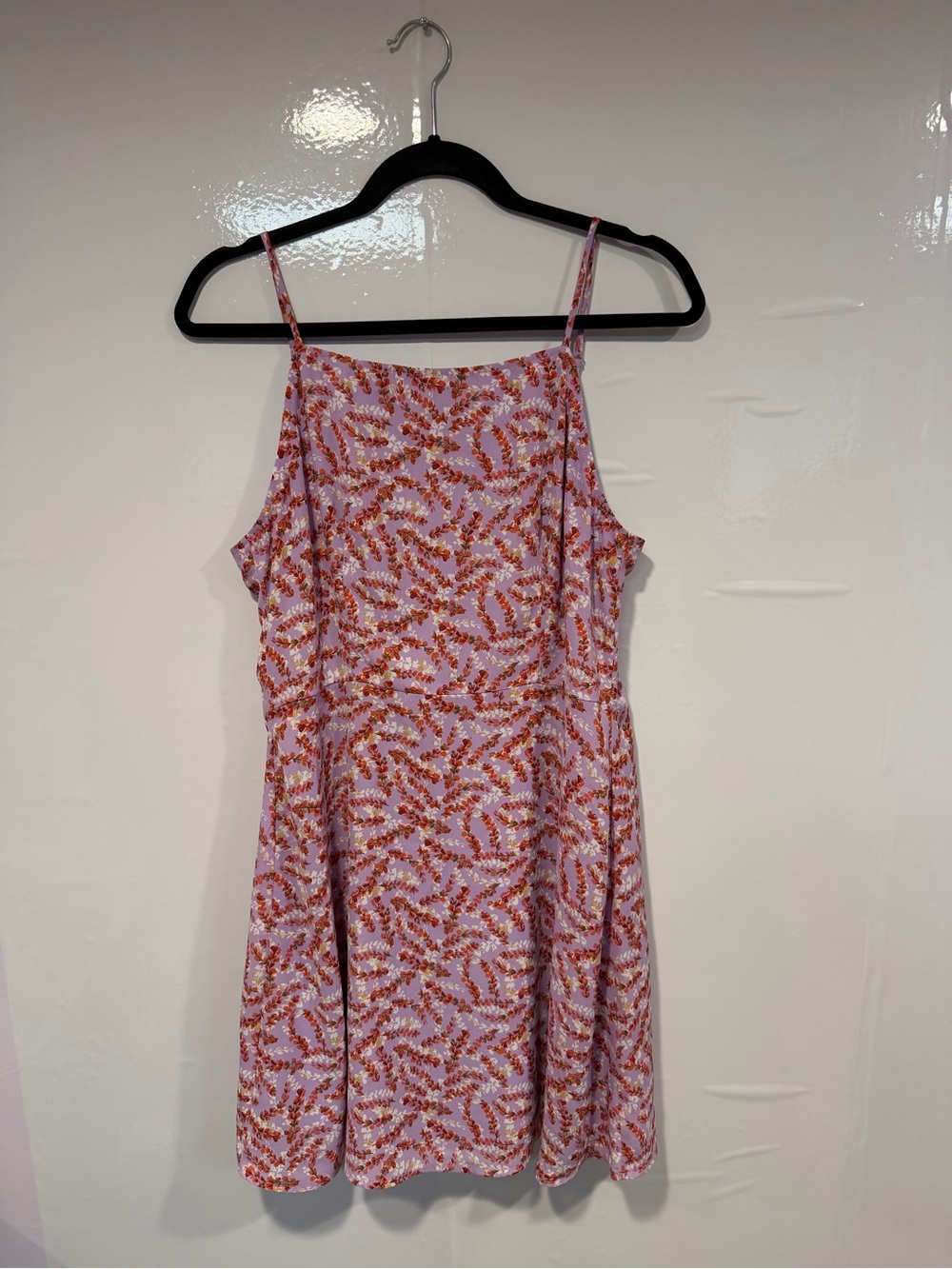 Altar’d State Pink and Orange Floral Printed Spaghetti Strap Dress Medium